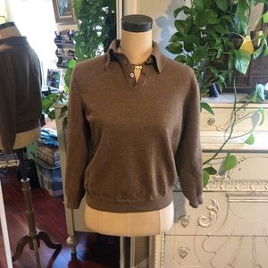 Shrunken Caramel Brooks Brothers Merino Sweater